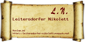 Leitersdorfer Nikolett névjegykártya